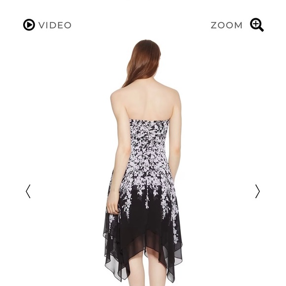 Strapless White House Black Market Hankerchief hemline Size 0 NWT - Picture 7 of 7